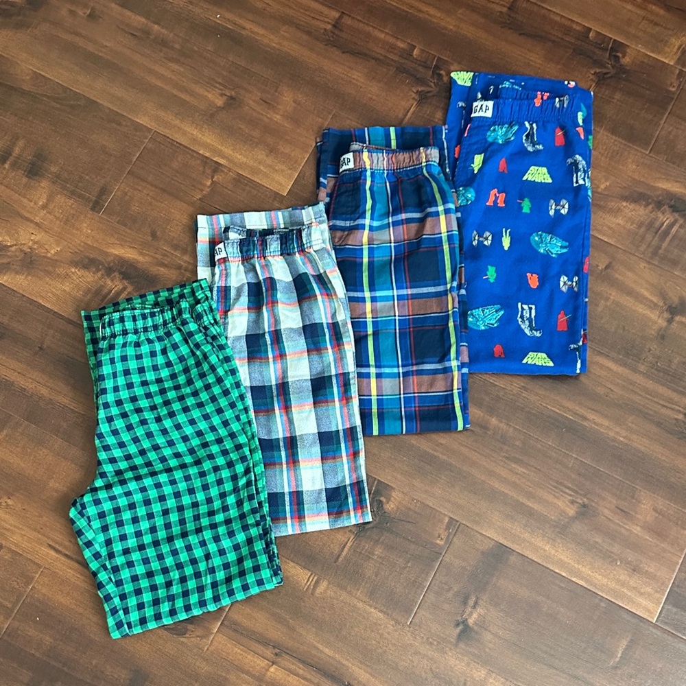 GAP Kids Pajama Bottoms - Green, Blue, Multicolor Plaid, Boys sz 14!